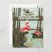 Florida Everglades漫画旅行ポスター ポストカード (正面/裏面)