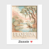 Florida Everglades Wildlife Bird Texture Landscape シール (シート)