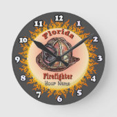 Florida Firefighter  clock ラウンド壁時計 (正面)