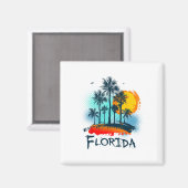 Florida Fl Summer Miami Vibes Beach Sunshine State マグネット (正面/裏面)
