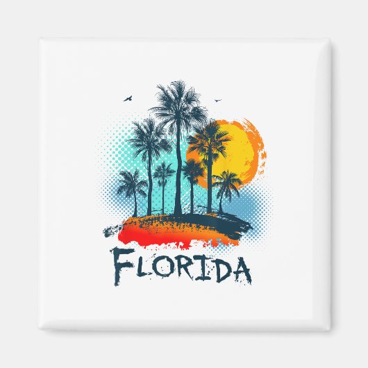 Florida Fl Summer Miami Vibes Beach Sunshine State マグネット (正面)