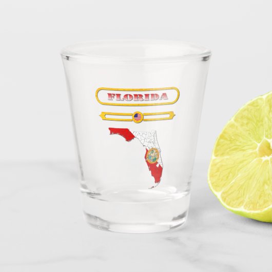 FLORIDA, FLORIDA MAP, USA. SAMER BRASIL ショットグラス (正面)