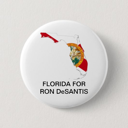 FLORIDA for Ron DeSantis GOVERNORボタン 缶バッジ (正面)