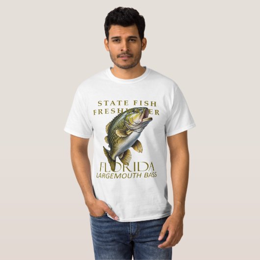 Florida Fresh Water Fish Largemouth Bass Tシャツ (正面フル)