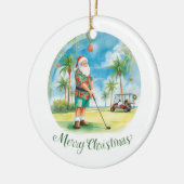 Florida Golfer Santa Golfing  Holiday  セラミックオーナメント (左)