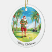 Florida Golfer Santa Golfing  Holiday  セラミックオーナメント (左)