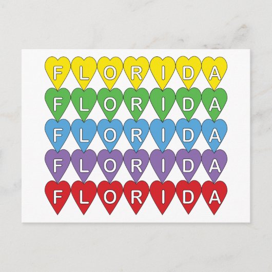 Florida Heart Colorful ポストカード (正面)