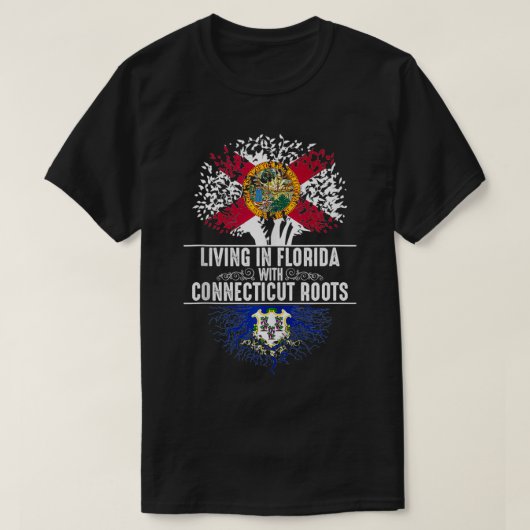 Florida Home Connecticut Roots State Tree Flag Gif Tシャツ (デザイン正面)