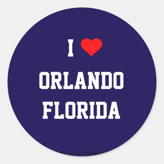 FLORIDA: I Love Orlando，フロリダ ラウンドシール (正面)
