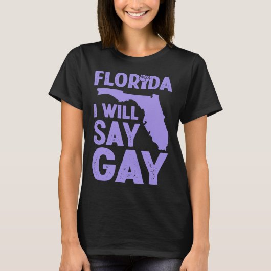 Florida I Will Say Gay Pride Queer Rights LGBTQ Al Tシャツ (正面)