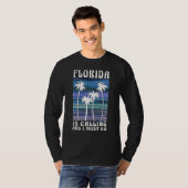 Florida Is Calling And I Must Go Retro Palm Trees Tシャツ (正面フル)
