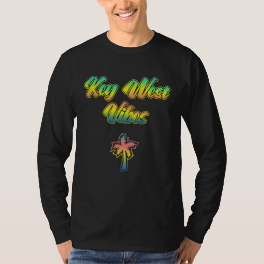 Florida Key West Vibes  Sunset Palm Trees of Key W Tシャツ (正面)