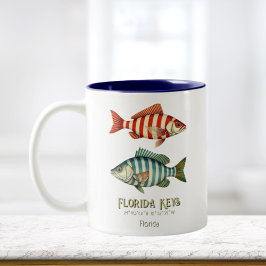 Florida Keys souvenir nautical fish Mug ツートーンマグカップ
