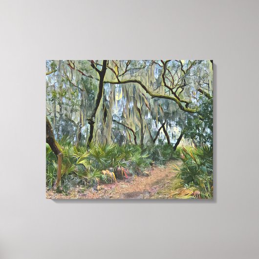 Florida Lace Spanish Moss Impressionist Art キャンバスプリント (正面)