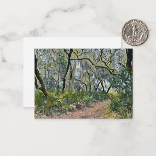 Florida Lace Spanish Moss Impressionist Art ノートカード (正面/裏面インサイチュ)