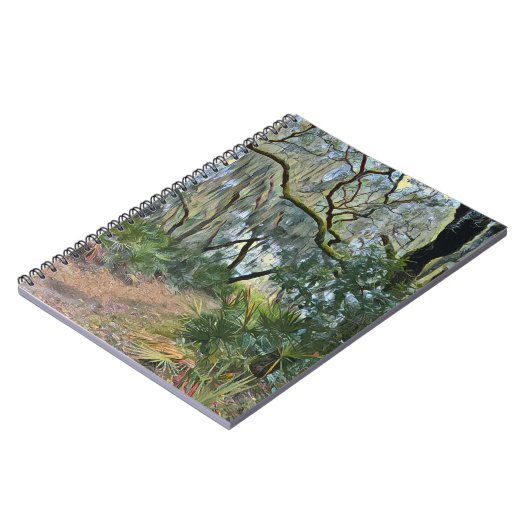 Florida Lace Spanish Moss Impressionist Art ノートブック (左側)