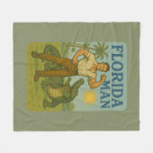 Florida Man Alligator Friend - Funny Retro Coastal フリースブランケット (正面(横))