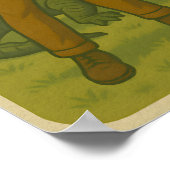 Florida Man Alligator Friend Funny Retro Coastal ポスター (角)