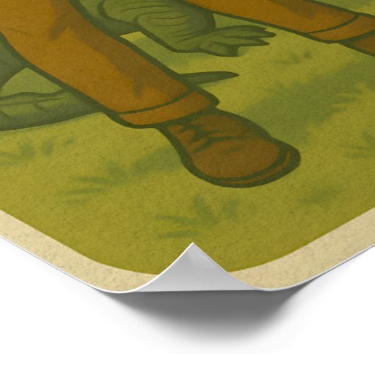 Florida Man Alligator Friend Funny Retro Coastal ポスター (角)