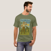 Florida Man Alligator Friend Funny Retro Coastal Tシャツ (正面フル)