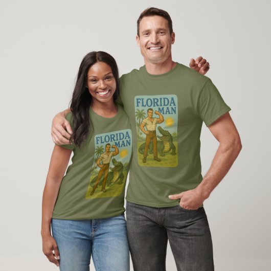 Florida Man Alligator Friend Funny Retro Coastal Tシャツ (ユニセックス)