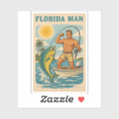 Florida Man - Coastal Fisherman -Retro Fishing Art シール (シート)
