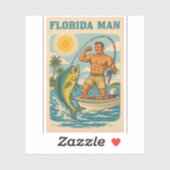 Florida Man - Coastal Fisherman -Retro Fishing Art シール (シート)