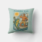 Florida Man -Coastal Fishing Boat- Retro Fisherman クッション (裏面)
