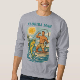 Florida Man -Coastal Fishing Boat- Retro Fisherman スウェットシャツ