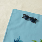 Florida Man Coastal Life | Blue Nautical Anchor ビーチタオル (インサイチュ)