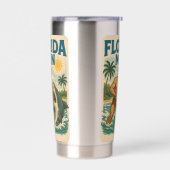 Florida Man Coastal Shark Wrestler - Retro Beach 保温保冷タンブラー (左面)