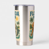 Florida Man Coastal Shark Wrestler - Retro Beach 保温保冷タンブラー (右面)