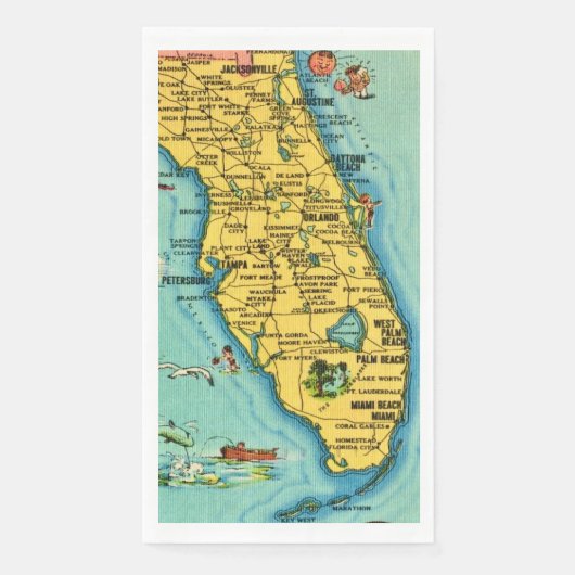  Florida Map Guest Towels (正面)