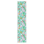 Florida Map Preppy Palm Beach Pattern Print ショートテーブルランナー (正面)