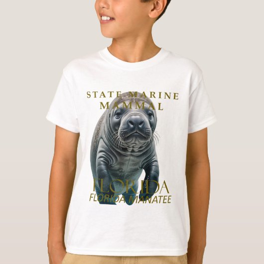 Florida Marine Mammal Florida Manatee Design Tシャツ (正面)