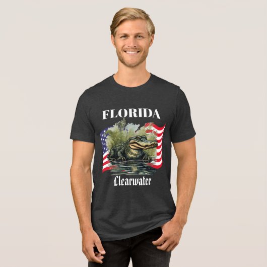 Florida Men's Bella+Canvas Dark トライブレンドＴシャツ (正面全面)