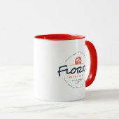 Florida Miami Beach Retro Sunset Palm Tropical Des マグカップ (正面右)