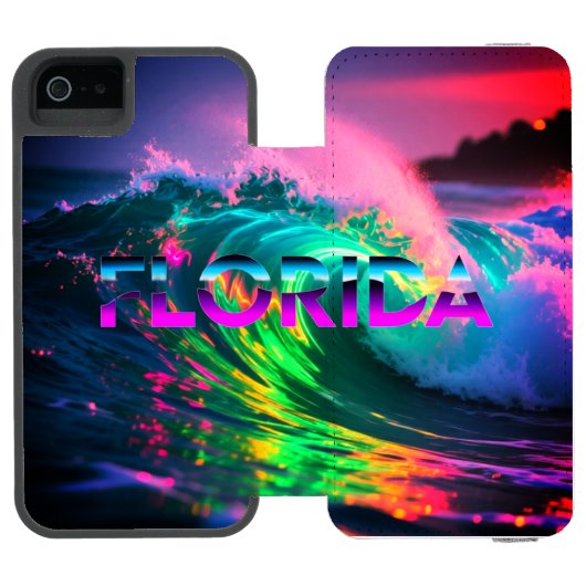 Florida – Neon Wave Vibes Incipio iPhoneウォレットケース (フォリオ Open)