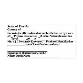 Florida Notary Jurat Self Inking Stamp セルフインキングスタンプ