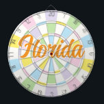 Florida Orange Text on White And Pastel Colors ダーツボード<br><div class="desc">Florida Orange Colored Text on White And Pastel Colors Dart Board Game Including 6 Brass Darts 🎯Personalize with your text or name by selecting the personalization option. Please let me know if you have additional questions and because Zazzle's customer support handles the customer experience you may reach Zazzle customer support...</div>