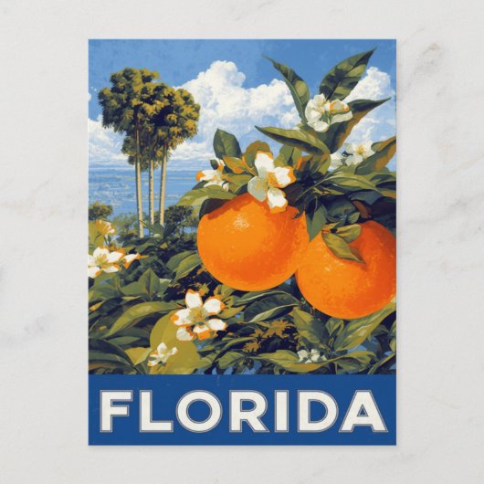 Florida Oranges Vintage Travel ポストカード (正面)