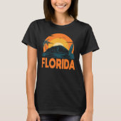 Florida Palm Tree Surf Surfing Beach Island Summer Tシャツ (正面)
