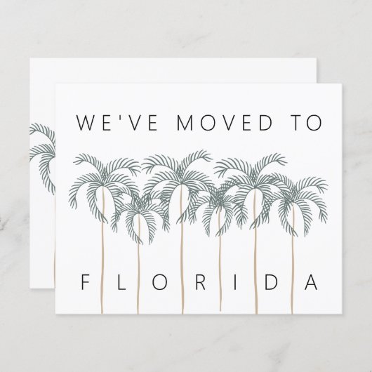 Florida Palm Treesへの予算の移動New Address Card (正面/裏面)