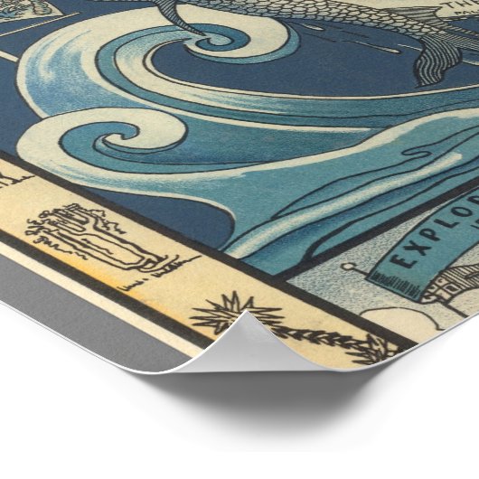 Florida peninsula old map ポスター (角)