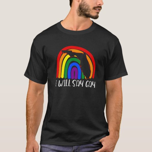 Florida Pro LGBTゲイの権利フラグの色と言う Tシャツ (正面)