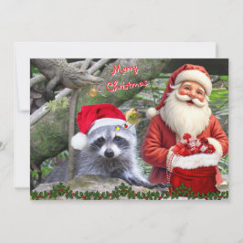 Florida Raccoon, Gator, and Santa Flat Card シーズンカード