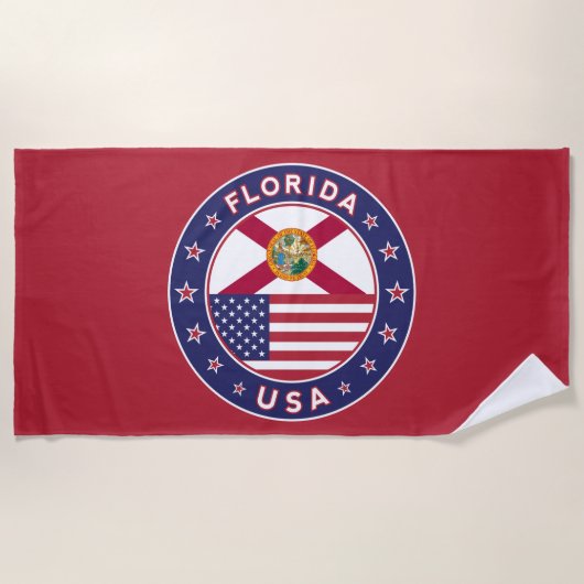 Florida, red ビーチタオル (正面)