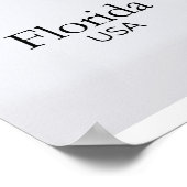 Florida Relief Map Red Texture ポスター (角)