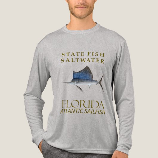 Florida Saltwater Fish Atlantic Sailfish Design トライブレンドＴシャツ (正面)
