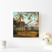 Florida Scene - 絵画 （Albert Bierstadt著） スクエア壁時計 (ホーム)
